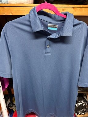 GOLF: PGA Tour Men's Heathered Blue Polo